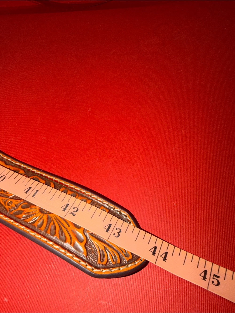 NWOT Ariat Brown Tooled Genuine Leather Belt with Silver & Gold Western Buckle - Picture 11 of 12
